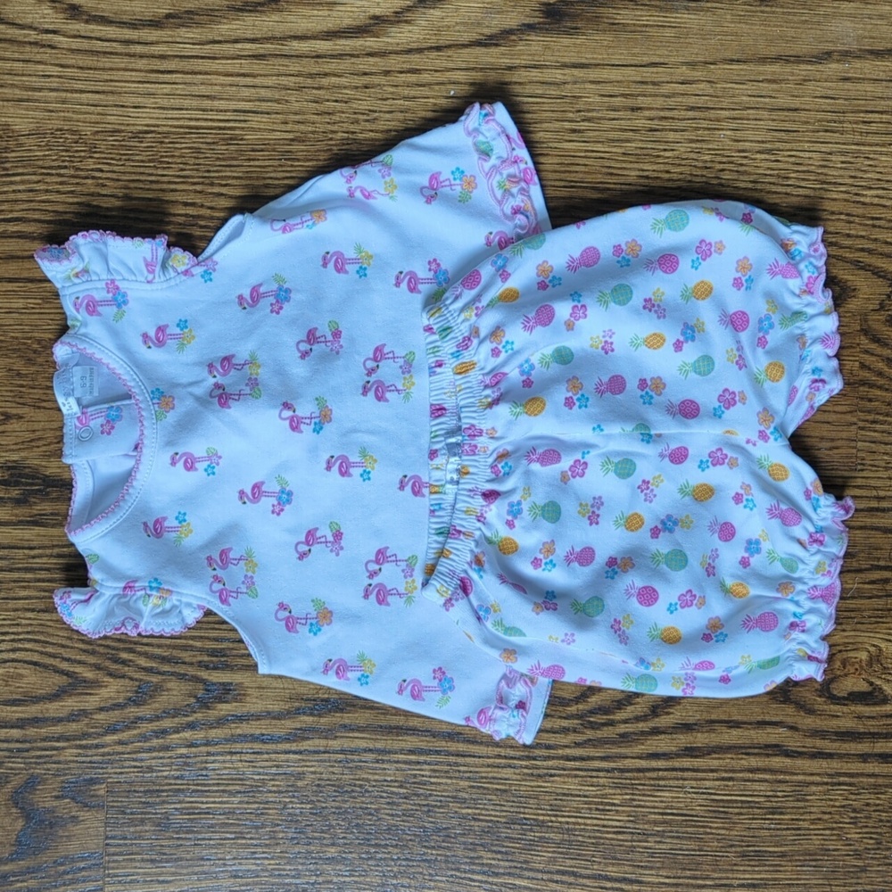 Kissy Kissy 6-9M tropical two piece outfit